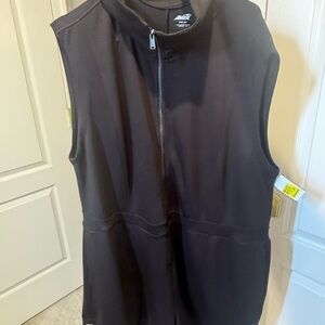 Avia Black Zip-Up Sleeveless scuba romper